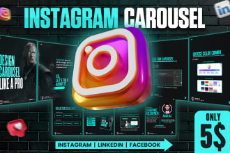 design creative social media carousel post, instagram and linkedin carousel post