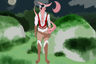 a oc or fanart with a simple background