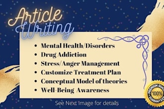 write articles related to mental health