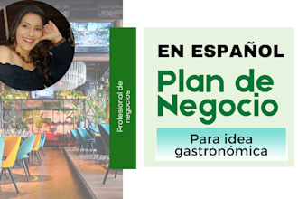 create a business plan for your gastronomic project