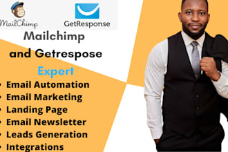 design mailchimp landing page, getresponse, mailchimp automations