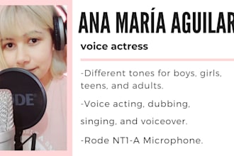 do professional voice acting of girls and boys in spanish