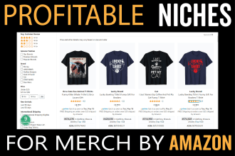 research profitable niche ideas for pod, merch by amazon,etsy, redbubble,shopify