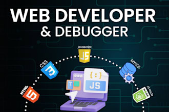 write or debug custom HTML, CSS, js, PHP, python scripts, bootstrap