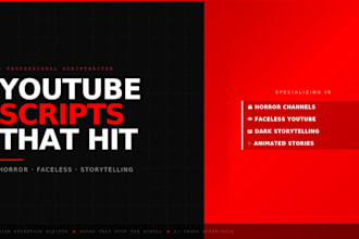 write youtube scripts for horror and faceless channels