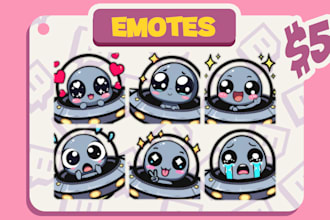 create custom cute anime twitch emotes,badges or sticker