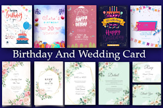 design birthday invitation  card and wedding card