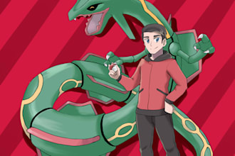 draw your pokemon oc with his pokemon or fakemon of choice