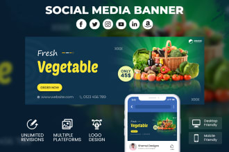 design linkedin, twitter, facebook page cover or social media banner