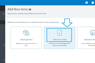 do listing upload on walmart
