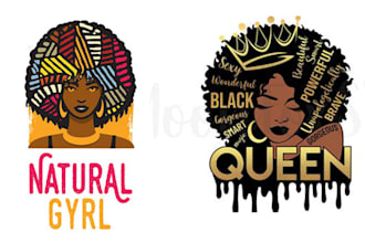 do african american logo character illustration design
