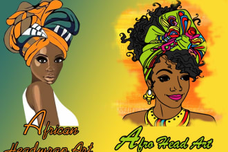 design african american hairstyle character illustration