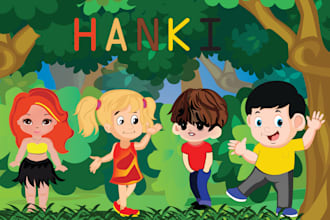draw your high resolution children book illustration