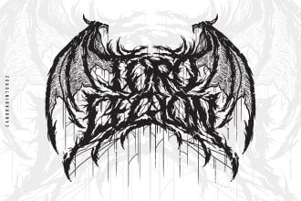 create brutal death thrash black metal band typography logo