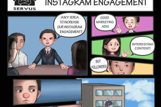 draw your ads in short comic, funny meme