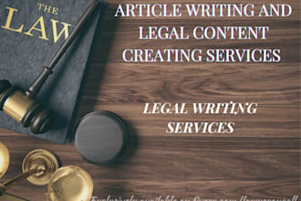 write legal articles and content for your blog and website and do legal research