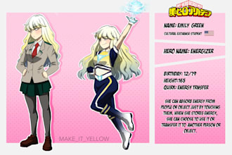 draw you or your oc in anime my hero academia style