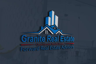 do real estate mortgage home realtor roofing property construction logo design