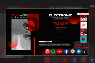 design electronic press kit, epk, media kit, for your brand
