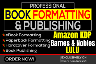 format and publish your book on amazon kindle KDP or any other website