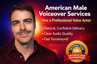 record an american male voice over with a professional natural tone