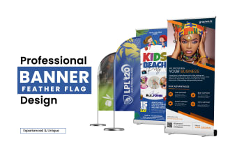 eye catching roll up, pop up, pull up banner designs for promotions