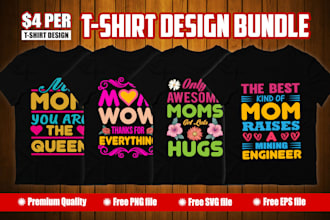 create trendy t shirt design and bundle t shirt design
