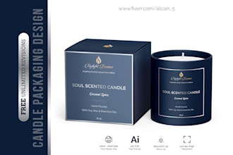 do custom candle box packaging and label with free revisions