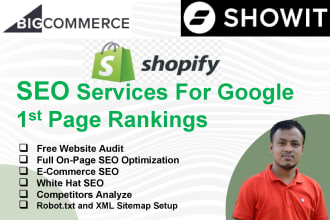 do shopify, bigcommerce and showit website SEO for google top rankings