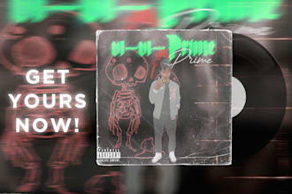 design cartoon album cover, mixtape or single cover art