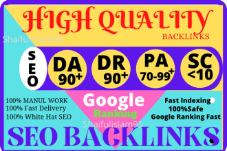 create high authority dofollow, nofollow, SEO profile backlink da, dr 90 plus