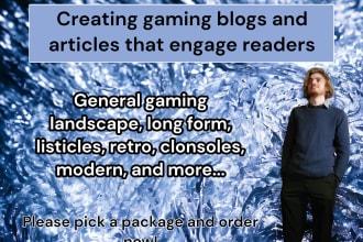 be your gaming blog or article writer