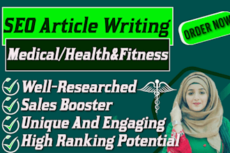do SEO article writing for health and fitness and medical blogs