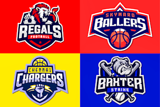 create football, volleyball, basketball or sports logo
