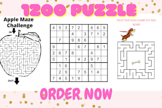 make maze,sudoku and word search game for kdp book