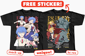 create cool unique anime manga streetwear tshirt