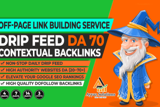 daily drip feed off page SEO da 70 contextual backlinks for websites google rank