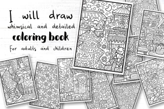 create a coloring book page for adults and children