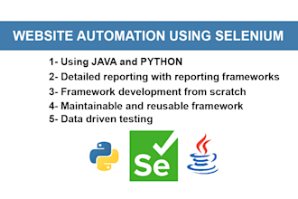 automate your website using selenium with python or java