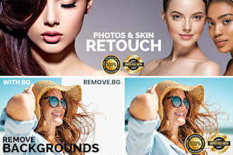 do background removal, photo retouching and skin retouch