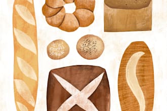 create a beautiful food illustration