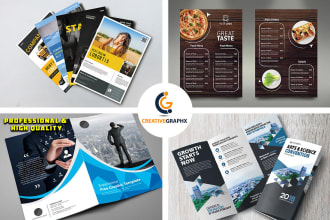 design flyer, brochure, poster, catalog, postcard, menu, or feather flag