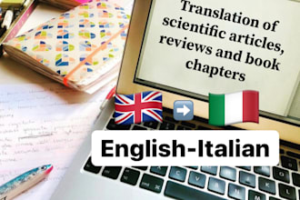 english to italian translation of scientific papers, reviews and book chapters