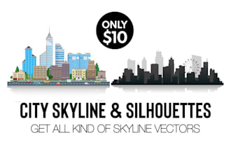 create a beautiful city skyline and city silhouette vector
