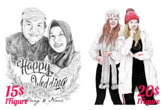 draw pencil sketch bw or colorfull