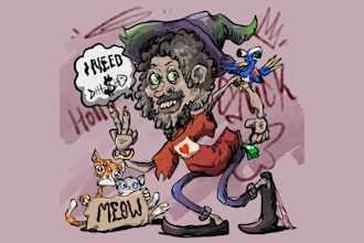 draw weird illustration character