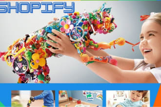 develop well designed shopify kids store, baby accessories, clothing, toy store