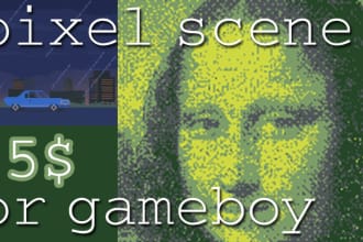 make pixel art scene or gameboy image