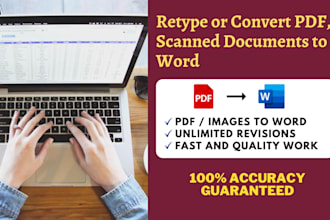 retype or convert pdf pages, images, and scanned documents to word