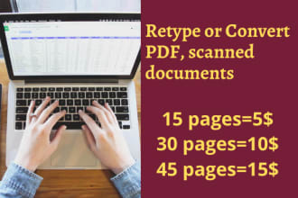 retype or convert pdf pages, images, and scanned documents to word